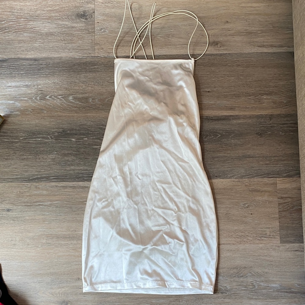 h&m strappy satin dress